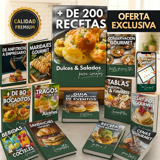 📦 Gran Combo Gourmet 16x1: 3 Ebooks + 13 Regalos Premium 🎁